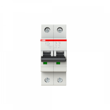 ABB S202-C1.6 Sicherungsautomat C-Char., 6kA,1,6A,2P