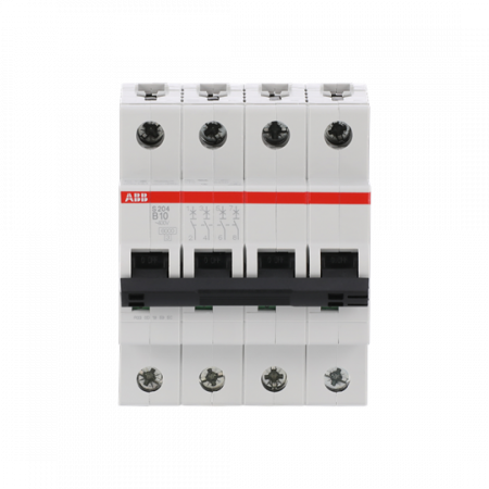 ABB S204-B10 Sicherungsautomat B-Char., 6 kA, 10 A, 4P