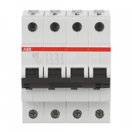 ABB S204-B13 Sicherungsautomat B-Char., 6 kA, 13 A, 4P