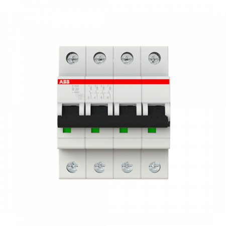 ABB S204-B20 Sicherungsautomat B-Char., 6 kA, 20 A, 4P