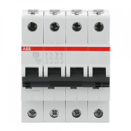 ABB S204-C1.6 Sicherungsautomat C-Char., 6 kA, 1.6 A, 4P