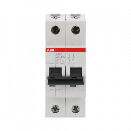 ABB S202-Z0.5 Sicherungsautomat Z-Char., 6 kA, 0.5 A, 2P