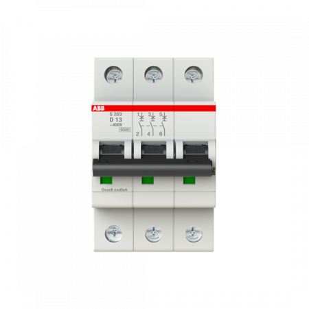 ABB S203-D13 Sicherungsautomat D-Char., 6 kA, 13 A, 3P
