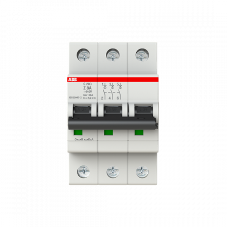 ABB S203-Z8 Sicherungsautomat Z-Char., 6 kA, 8 A, 3P