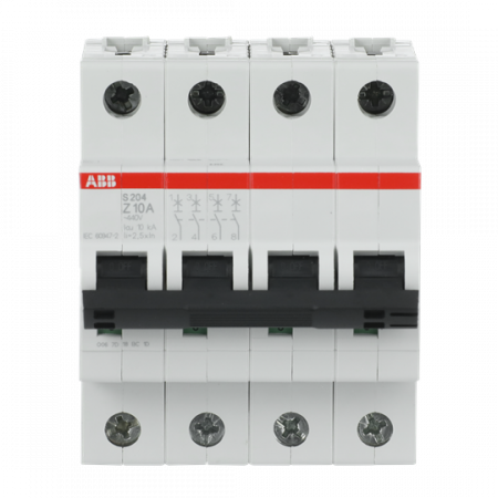 ABB S204-Z10 Sicherungsautomat Z-Char., 6 kA, 10 A, 4P
