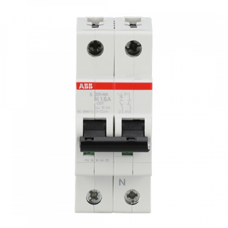 ABB S201-K1.6NA Sicherungsautomat K-Char., 6 kA, 1.6 A, 1P+NA