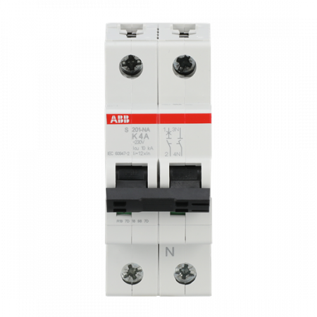 ABB S201-K4NA Sicherungsautomat K-Char., 6 kA, 4 A, 1P+NA