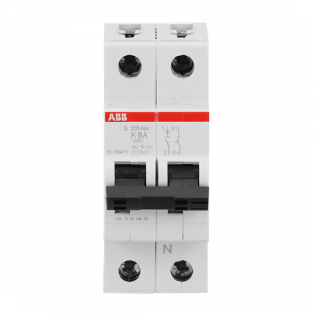 ABB S201-K8NA Sicherungsautomat K-Char., 6 kA, 8 A, 1P+NA