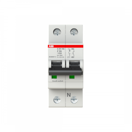 ABB S201-Z2NA Sicherungsautomat Z-Char., 6 kA, 2 A, 1P+NA