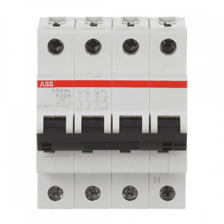 ABB S203-K32NA Sicherungsautomat K-Char., 6 kA, 32 A, 3P+NA