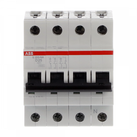 ABB S203-D25NA Sicherungsautomat D-Char., 6 kA, 25 A, 3P+NA