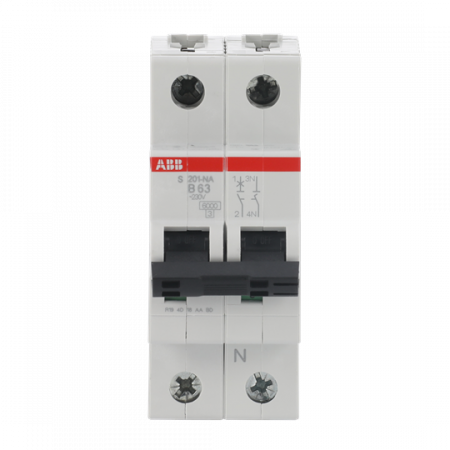ABB S201-B63NA Sicherungsautomat B-Char., 6 kA, 63 A, 1P+NA