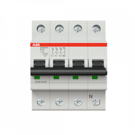 ABB S203M-B16NA Sicherungsautomat B-Char., 10 kA, 16 A, 3P+NA