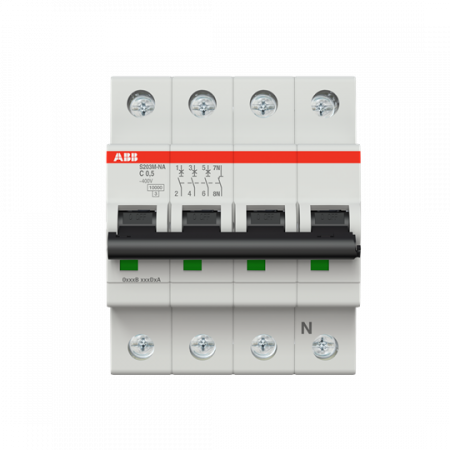 ABB S203M-C0.5NA Sicherungsautomat C-Char., 10 kA, 0.5 A, 3P+NA
