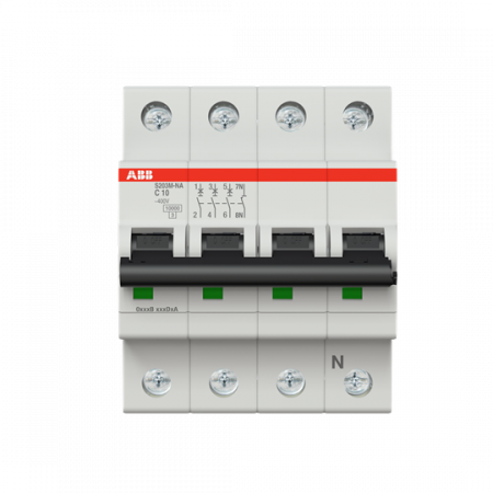 ABB S203M-C10NA Sicherungsautomat C-Char., 10 kA, 10 A, 3P+NA