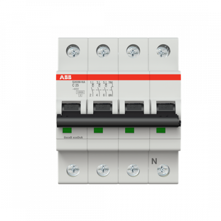 ABB S203M-C25NA Sicherungsautomat C-Char., 10 kA, 25 A, 3P+NA