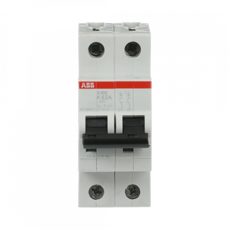 ABB S202-K63 Sicherungsautomat K-Char., 6 kA, 63 A, 2P