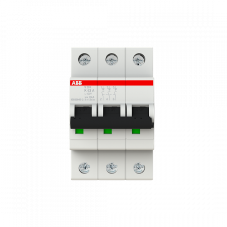 ABB S203-K63 Sicherungsautomat K-Char., 6 kA, 63 A, 3P