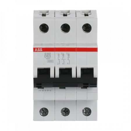 ABB S203-D63 Sicherungsautomat D-Char., 6 kA, 63 A, 3P