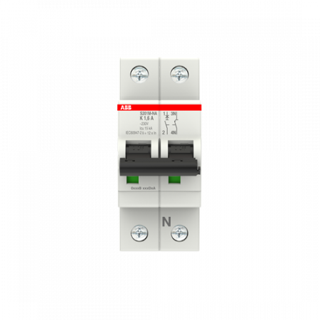 ABB S201M-K1.6NA Sicherungsautomat K-Char., 10 kA, 1.6 A, 1P+NA
