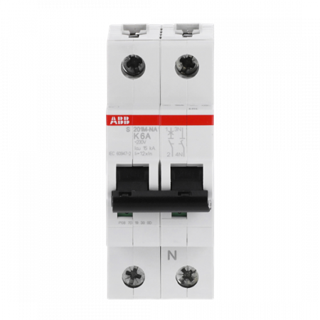 ABB S201M-K6NA Sicherungsautomat K-Char., 10 kA, 6 A, 1P+NA