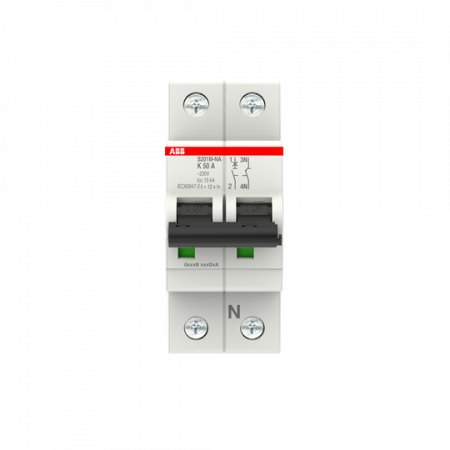 ABB S201M-K50NA Sicherungsautomat K-Char., 10 kA, 50 A, 1P+NA