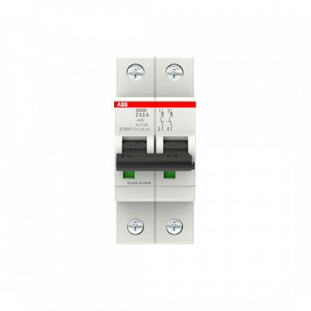ABB S202M-Z0.5 Sicherungsautomat Z-Char., 10 kA, 0.5 A, 2P