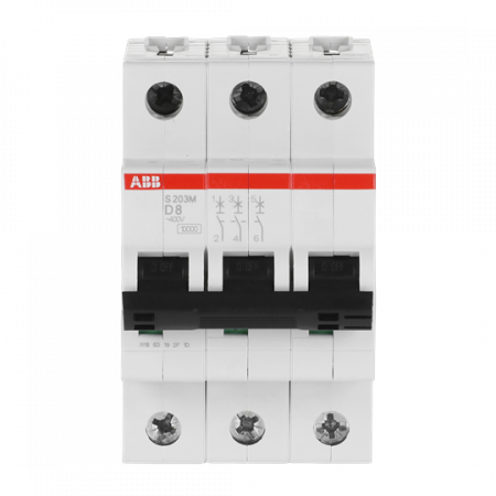 ABB S203M-D8 Sicherungsautomat D-Char., 10 kA, 8 A, 3P