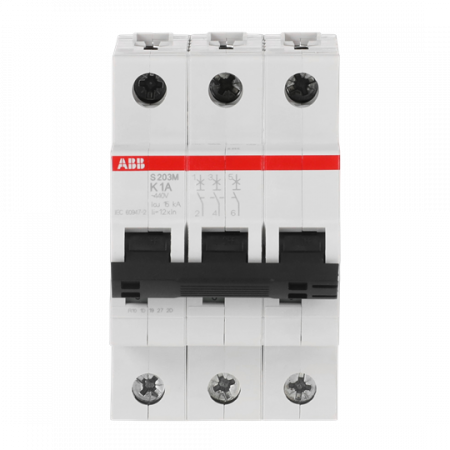 ABB S203M-K1 Sicherungsautomat K-Char., 10 kA, 1 A, 3P