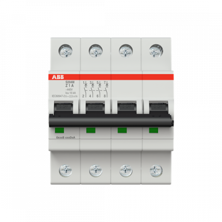 ABB S204M-Z1 Sicherungsautomat Z-Char., 10 kA, 1 A, 4P