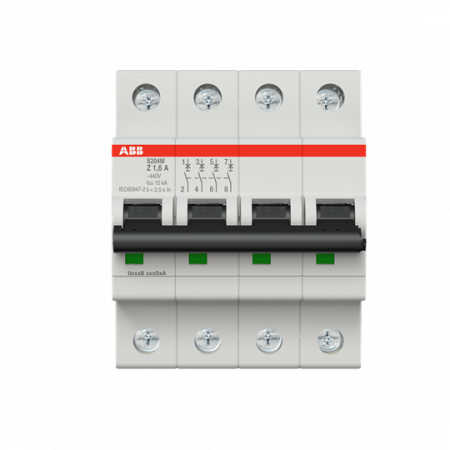 ABB S204M-Z1.6 Sicherungsautomat Z-Char., 10 kA, 1.6 A, 4P