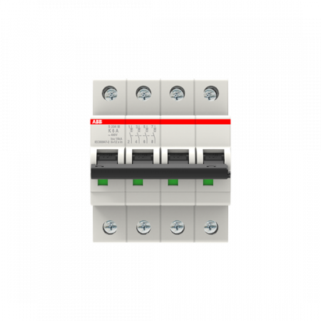 ABB S204M-K6 Sicherungsautomat K-Char., 10 kA, 6 A, 4P