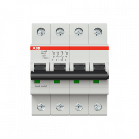ABB S204M-D0.5 Sicherungsautomat D-Char., 10 kA, 0.5 A, 4P