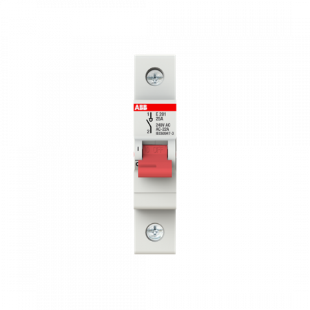 ABB E201/25R Trennschalter 1P, 25 A, Schaltgriff rot, Änderung Ursprung + Gebrauchskategorie