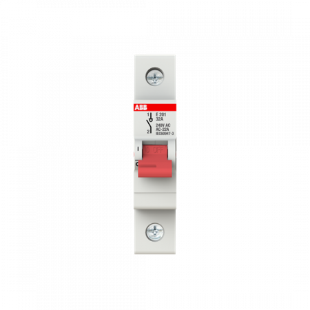 ABB E201/32G Trennschalter 1P, 32 A, Schaltgriff grau, Änderung Ursprung + Gebrauchskategorie