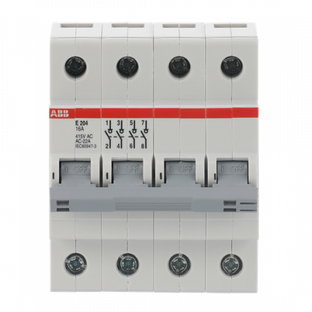ABB E204/16G Trennschalter 4P, 16 A, Schaltgriff grau, Änderung Ursprung + Gebrauchskategorie