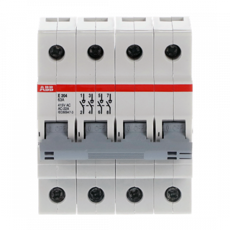ABB E204/63G Trennschalter 4P, 63 A, Schaltgriff grau, Änderung Ursprung + Gebrauchskategorie