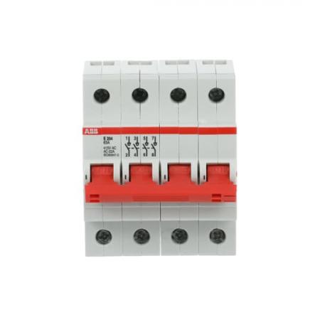 ABB E204/63R Trennschalter 4P, 63 A, Schaltgriff rot, Änderung Ursprung + Gebrauchskategorie