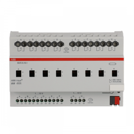 ABB SD/S 8.16.1 Schalt-/Dimmaktor, 8fach, 16 A, REG