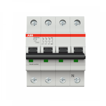 ABB S203M-D1.6NA Sicherungsautomat D-Char., 10 kA, 1.6 A, 3P+NA