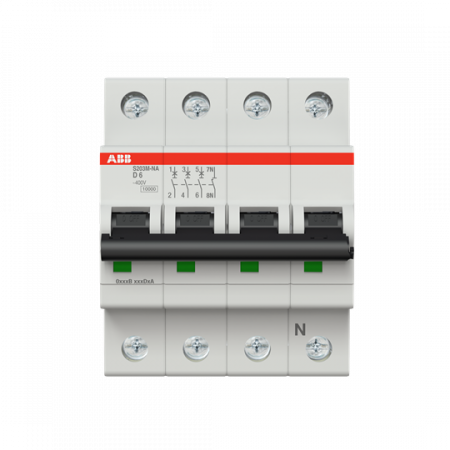 ABB S203M-D6NA Sicherungsautomat D-Char., 10 kA, 6 A, 3P+NA