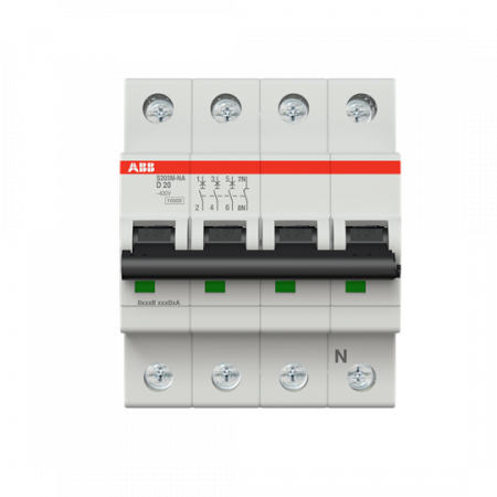 ABB S203M-D20NA Sicherungsautomat D-Char., 10 kA, 20 A, 3P+NA