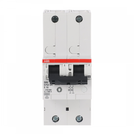 ABB S752DR-E16 Hauptleitungsschutzschalter SH-Schalter in E-Char., 25kA, 16A, 2P