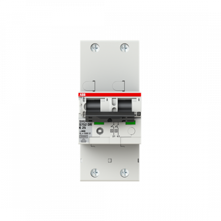 ABB S752DR-K25 Hauptleitungsschutzschalter SH-Schalter in K-Char., 25kA, 25A, 2P