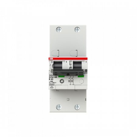 ABB S752DR-K63 Hauptleitungsschutzschalter SH-Schalter in K-Char., 25kA, 63A, 2P