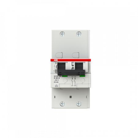 ABB S752DR-K80 Hauptleitungsschutzschalter SH-Schalter in K-Char., 25kA, 80A, 2P