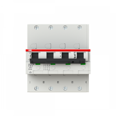 ABB S754DR-E80 Hauptleitungsschutzschalter SH-Schalter in E-Char., 25kA, 80A, 4P