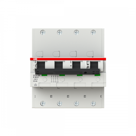 ABB S754DR-K80 Hauptleitungsschutzschalter SH-Schalter in K-Char., 25kA, 80A, 4P