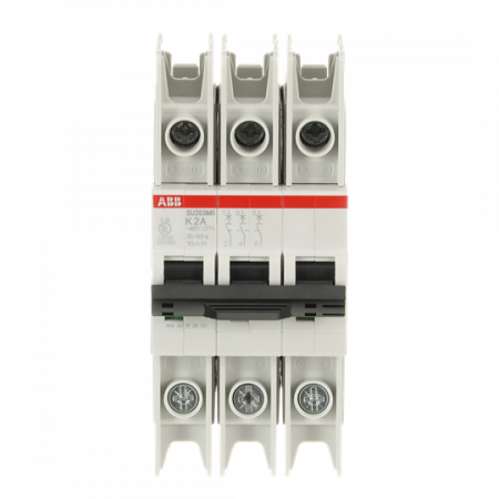ABB SU203MR-K2 Sicherungsautomat K-Char., 10kA, 2A, 3P, RTT UL 489, Ringkabelanschluss
