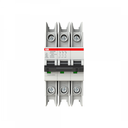 ABB SU203MR-K25 Sicherungsautomat K-Char., 10kA, 25A, 3P, RTT UL 489, Ringkabelanschluss